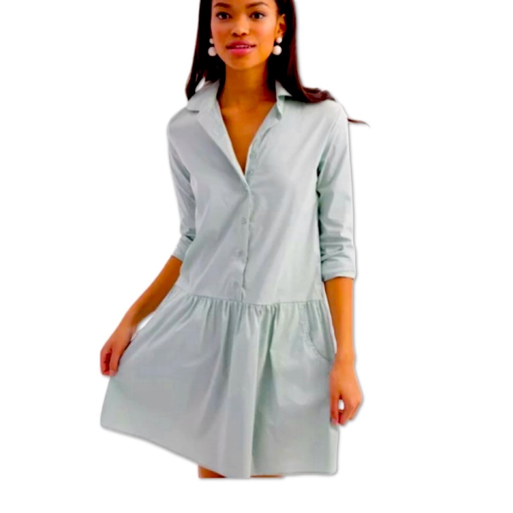 The Shirt by Rochelle Behrens Light Blueish Green Mini Dress